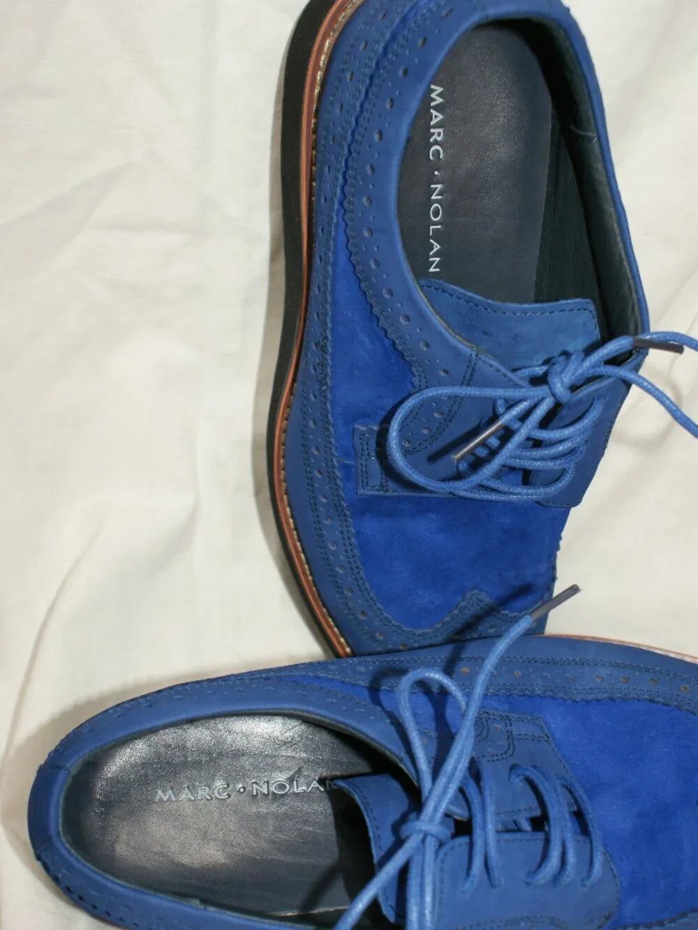 Marc Nolan Cobalt Blue Suede Oxfords - Size 6 men's - EUC